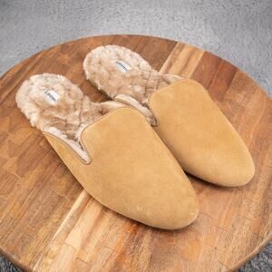Birdies‎ fur lined Slides 'The Phoebe' Tan Faux Fur Slippers Shoes Sz 8.5